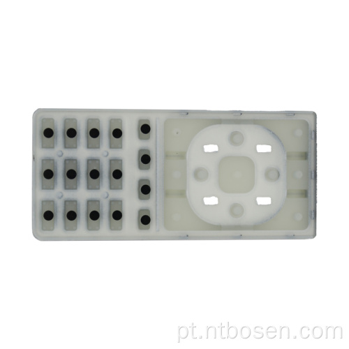 Padrões de chave tátil de silicone/borracha condutores de silicone/borracha